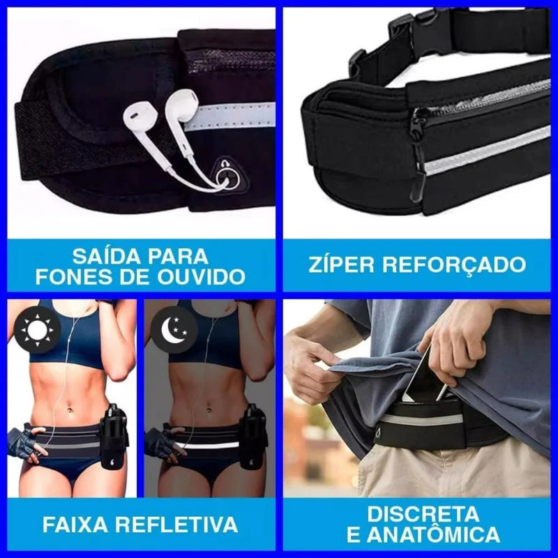 Bolsa Pochete Unissex Esportiva Sem Volume Compacta Leve impermeável porta celular porta garrafa